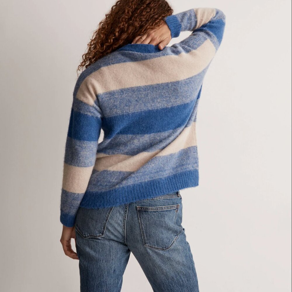 MADEWELL Space-Dyed Otis Alpaca Blend Pullover Sweater in Sky Spacedye - Picture 5 of 5